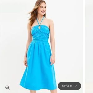 Keyhole Halter Midi Dress
